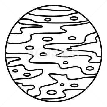Uranus icon, outline style Stock Illustration