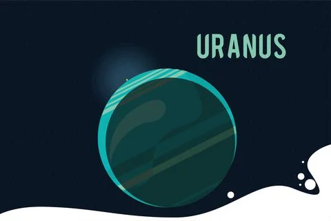 Uranus planet and name Illustrazione stock