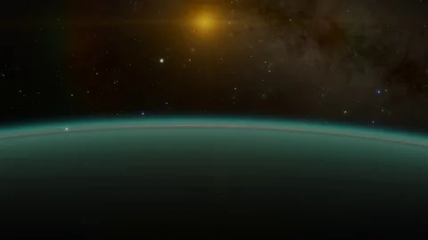 Uranus Planet Fly Over Stock Footage 84961699
