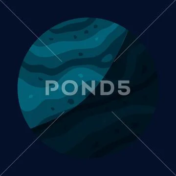 Uranus planet icon, cartoon style Stock Illustration