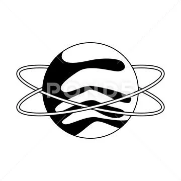 Uranus planet icon, flat design Stock Illustration