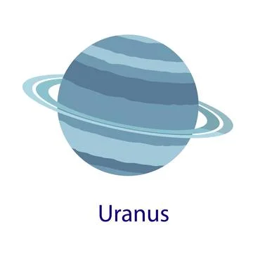 Uranus planet icon, flat style Illustrazione stock