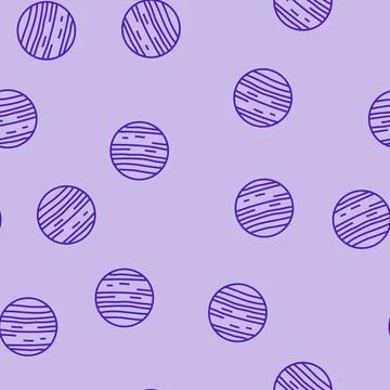 Uranus planet line seamless pattern Stock Illustration