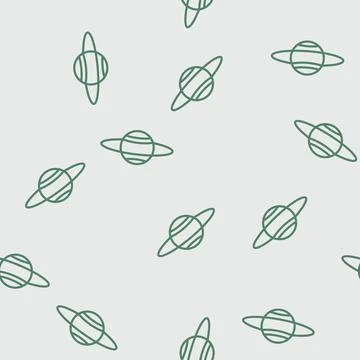 Uranus planet line vector seamless pattern イラスト素材