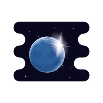 Uranus planet scene space Stock Illustration