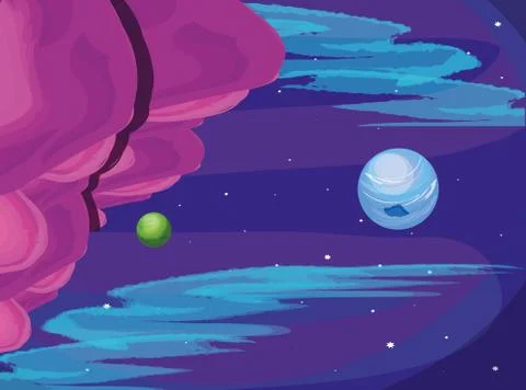 Uranus planet scene space Illustrazione stock