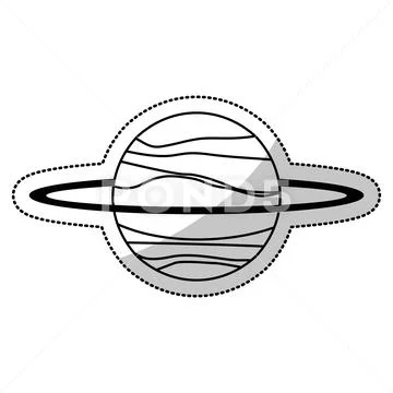 Uranus planet solar system line Stock Illustration