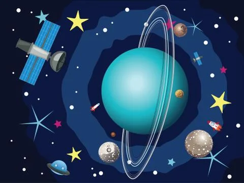 Uranus Planet in the Space Stock Illustration
