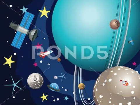 Uranus Planet in the Space Stock Illustration