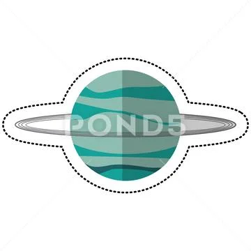 Uranus planet space image shadow Stock Illustration