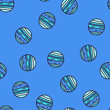 Uranus planet vector seamless pattern 스톡 일러스트