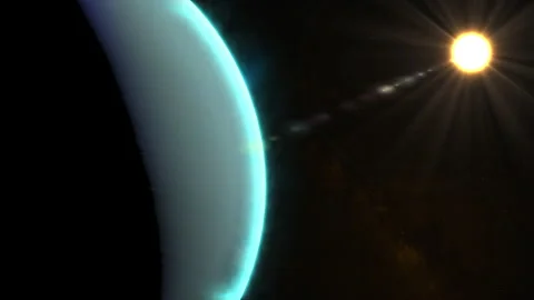 Uranus with Sun Stock Footage 163623619