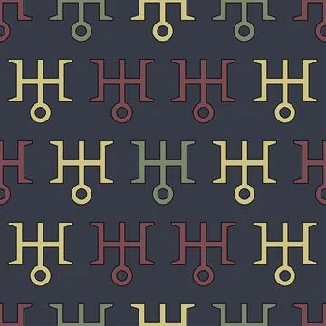 Uranus symbol. Seamless pattern astronomical symbol of the planet. Magic Illustrazione stock