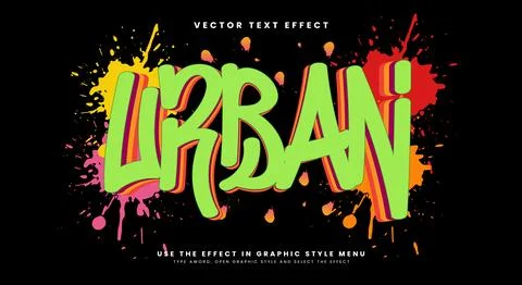 Urban 3d editable text effect template Stock Illustration