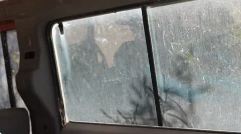 Urban Abandoned Inside A Window Van Scary Stock Footage 33818979