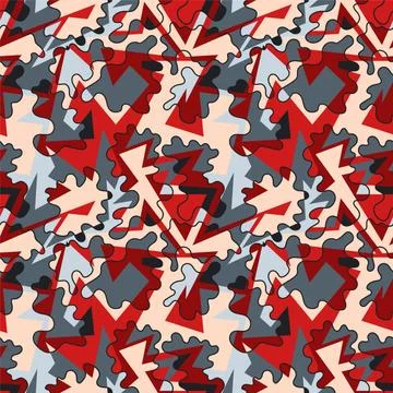 Urban abstract seamless pattern wuth curved colorful elements Stock Illustration