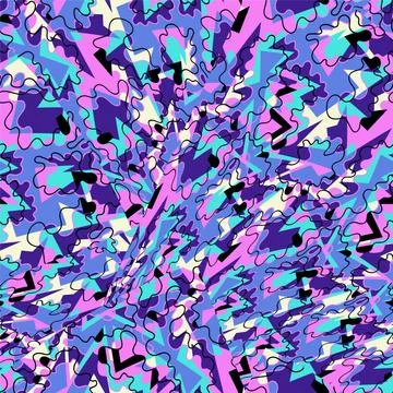 Urban abstract seamless pattern wuth curved colorful elements Illustrazione stock