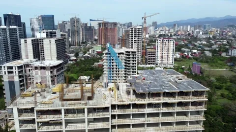 Urban Aerial Construction View Stock Footage 253301797