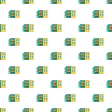 Urban apartment building pattern repeating seamless background design Illustrazione stock