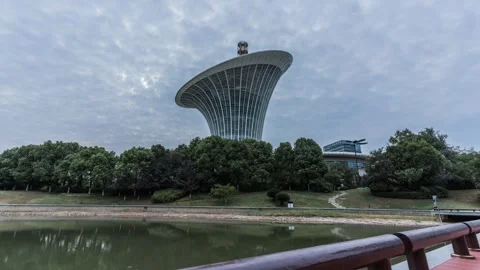 Urban Architecture with Fast Moving Clouds Over Skyscrapers Time-lapse Stock Footage 326704145