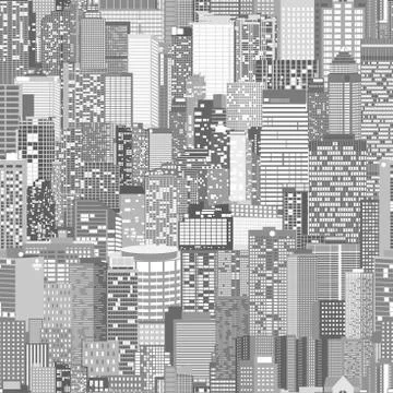 Urban architecture seamless pattern Stock Illustration