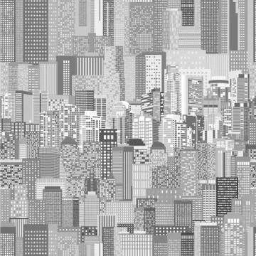 Urban architecture seamless pattern Stock Illustration
