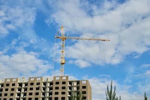 Urban area construction process showing a clear contrast between industrial y Stock Photos