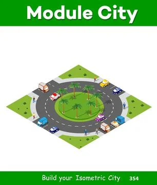 Urban area with an intersection Stock Illustration