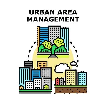 Urban area management planning development concept illustration Stock Illustration