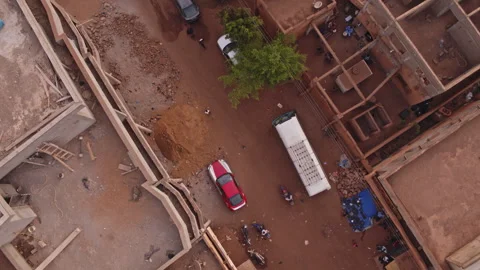 Urban Area Observing Developing Street Aerial - Graded Stock Footage 321873852