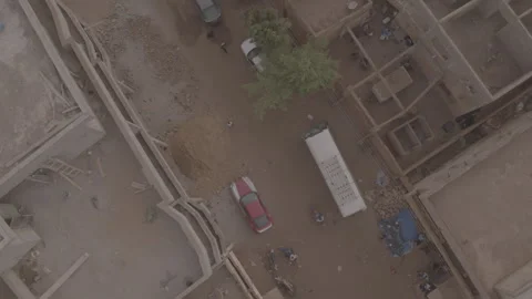 Urban Area Observing Developing Street Aerial - Ungraded Stock Footage 321875606