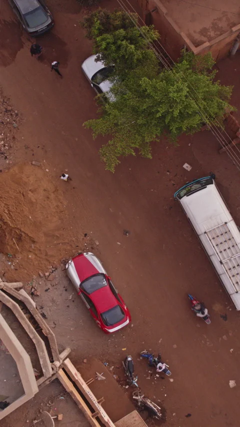 Urban Area Observing Developing Street Aerial - Vertical (9:16) Stock Footage 321878878