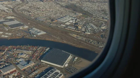 Urban Area seen from a plane's window 4k Stock Footage 171288417