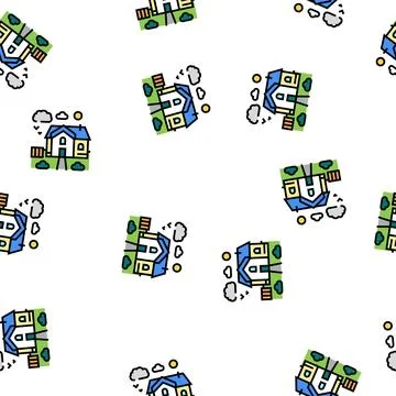 Urban area vector seamless pattern Stock Illustration