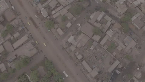 Urban Area Viewed Developing City Aerial - Ungraded Stock Footage 322542223