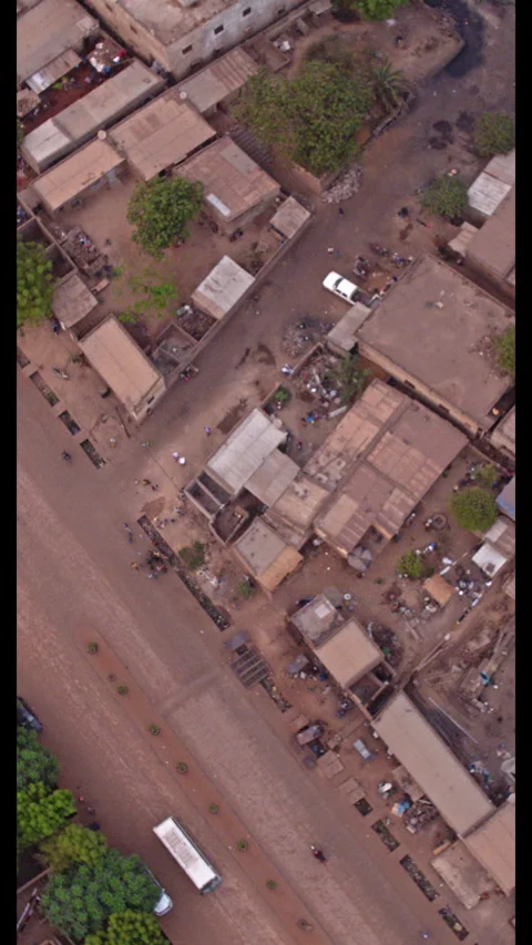 Urban Area Viewed Developing City Aerial - Vertical (9:16) Stock Footage 322550212