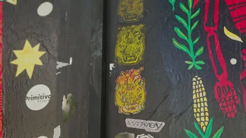 Urban art with Mexican elements such as corn, pumpkin and reinterpretation Video stock 242599338