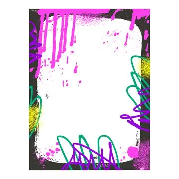 Urban background frame. Border graffiti template with airbrush lines and Stock Illustration