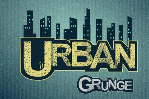 Urban background on grange texture Stock Illustration