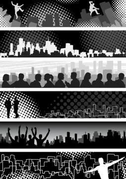 Urban banners Stock Illustration