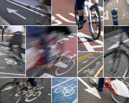 Urban bike lanes Stock Photos