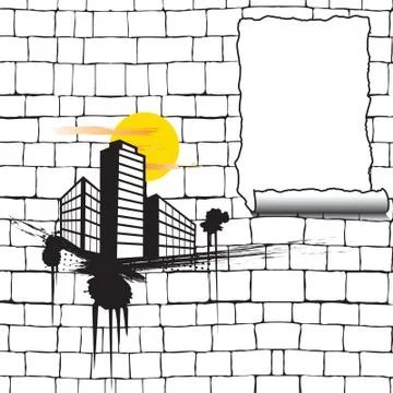 Urban blank poster Stock Illustration