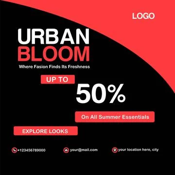 Urban Bloom Template Stock Illustration