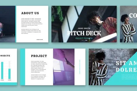 Urban Blue Presentation Set Stock Illustration