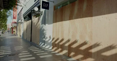 Urban Boarded Up Protest 5 Video stock 131915132