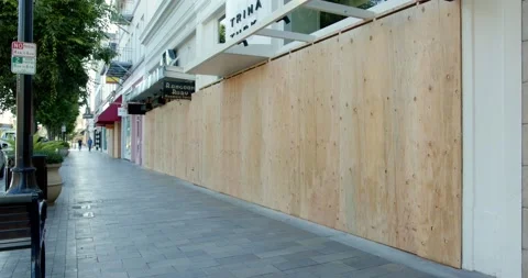 Urban Boarded Up Protest 6 Video stock 131915214