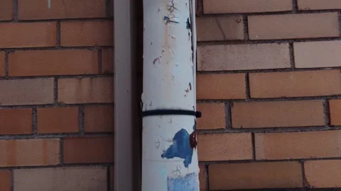 Urban brick wall construction in winter Stock Footage 326706423