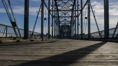 URBAN BRIDGE WALK HYPER LAPSE CHATTANOOGA Stock Footage 85452659