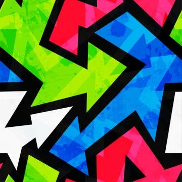 Urban bright geometric seamless pattern Stock Illustration