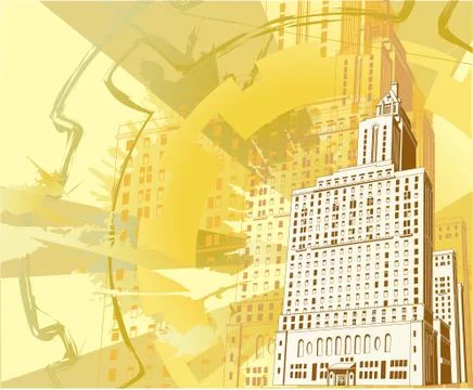 Urban building background Ilustración de archivo
